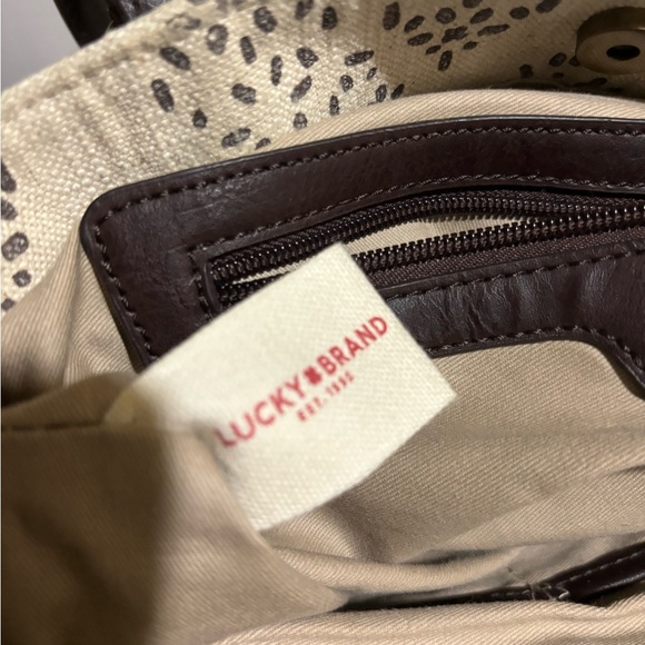 Lucky brand Brown and Cream Patterned canvas Tote Bag - Picture 8 of 8
